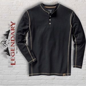 Legendary Whitetails Slub Henley in Black | Size US Large | NWT | …